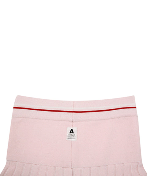 AVEN Pleated Knit Skirt - Pink