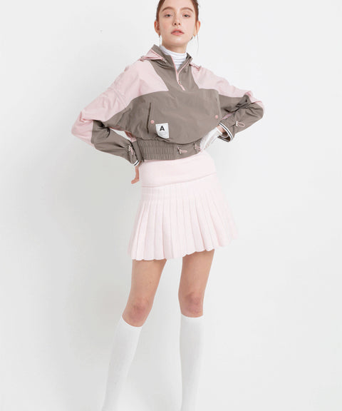 AVEN Pleated Knit Skirt - Pink