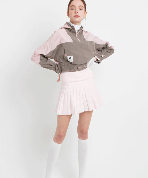 AVEN Pleated Knit Skirt - Pink