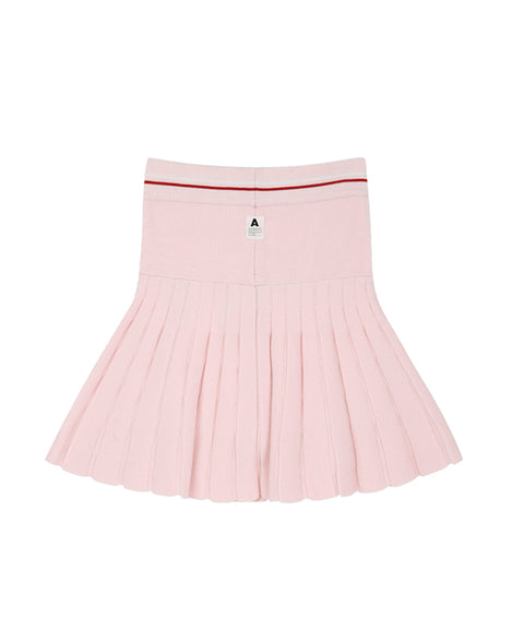 AVEN Pleated Knit Skirt - Pink