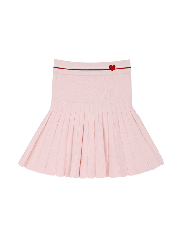 AVEN Pleated Knit Skirt - Pink
