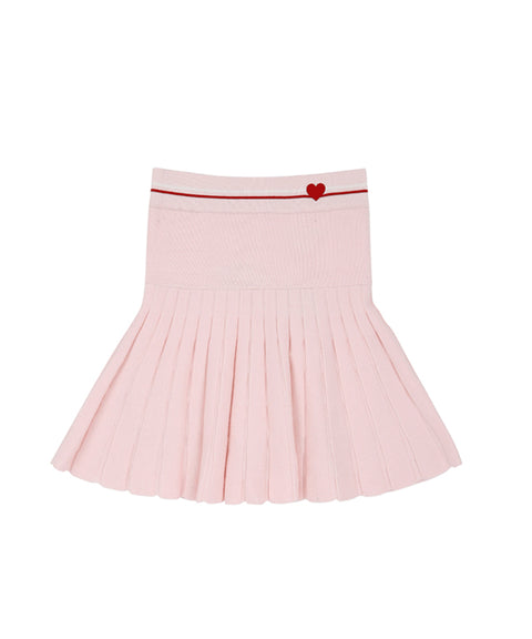AVEN Pleated Knit Skirt - Pink