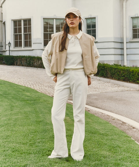 Puffed Hem Vest Milk Tea Beige