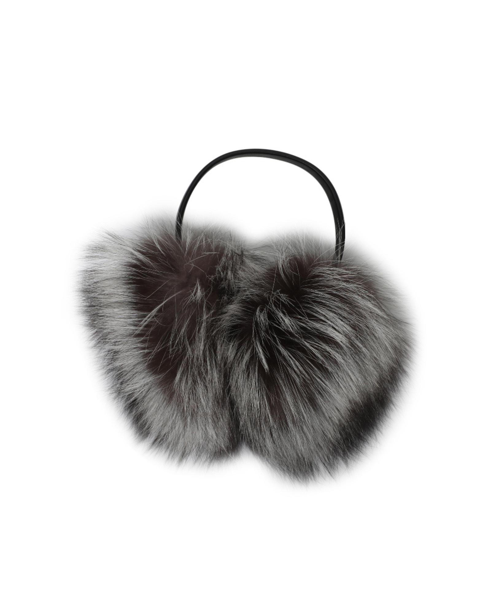 Monday Flow Real Fox and Leather Earmuffs Silver Fox