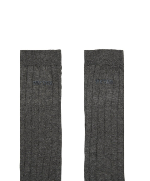 Sheer Loose Socks Fuzzy Charcoal