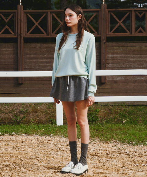 Sheer Loose Socks Fuzzy Charcoal