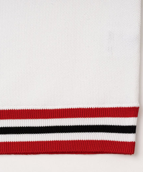 LENUCU Shibori Line Short Sleeve Knit - Red