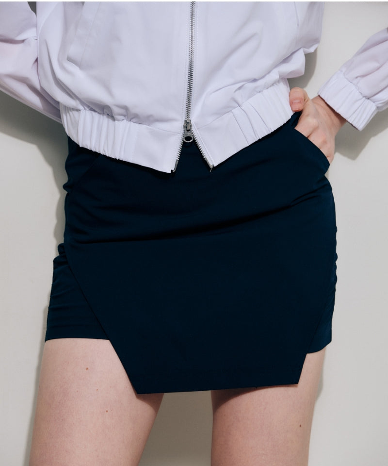 BERMUDA GRASS Shirring H-line Culottes Navy