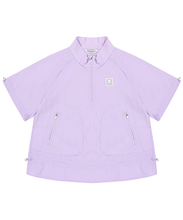 CHUCUCHU  Shirring Short Sleeve Anorak Outer - Lilac