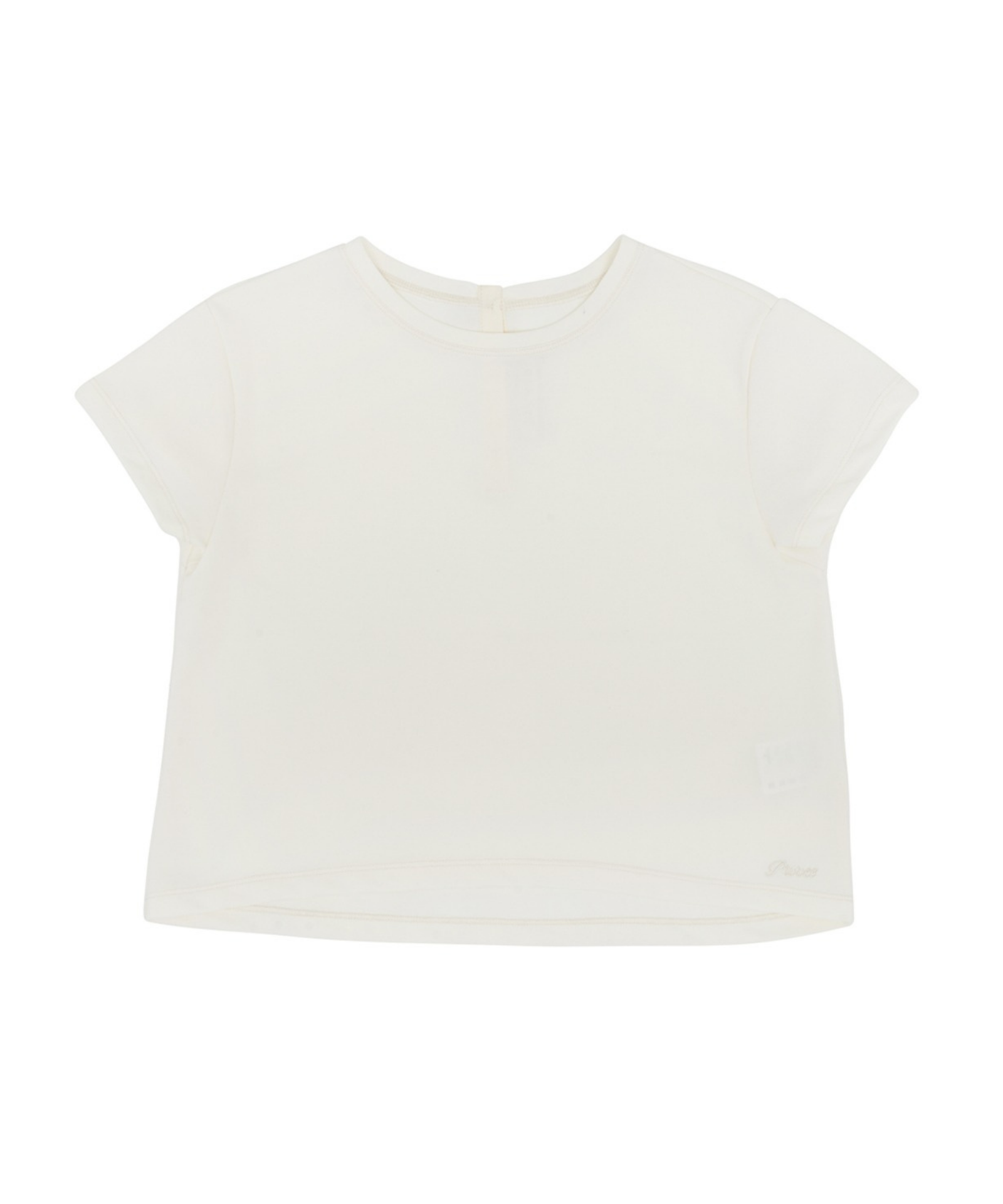 Short Sleeve Back-neck Button T-shirt Sand Beige