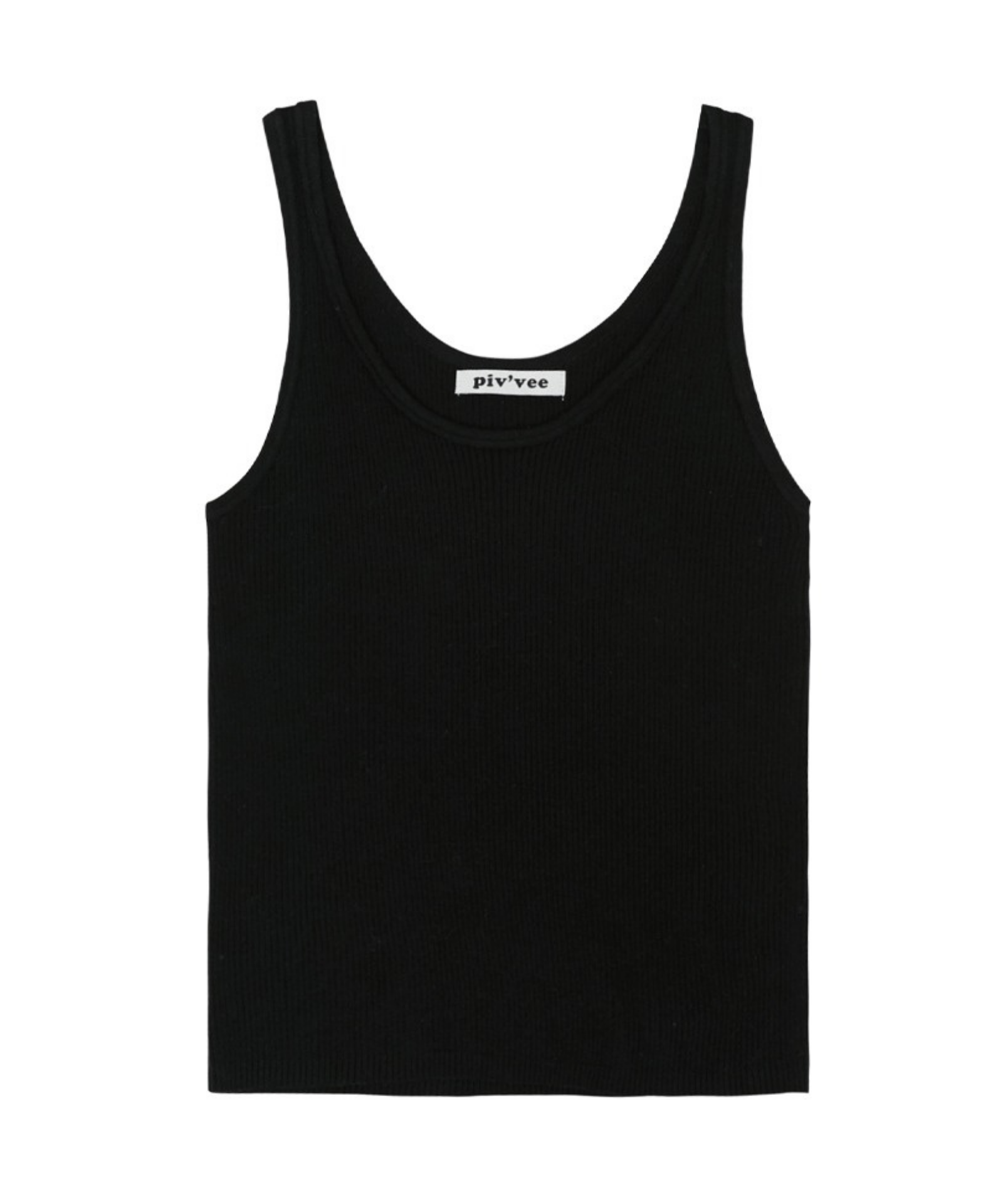 Slim Sleeveless Knit Top Ebony Black