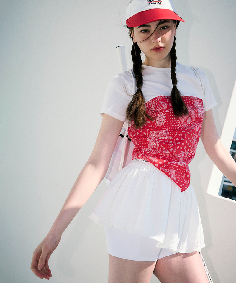 KANDINI Smock Paisley Crop Tee - Red