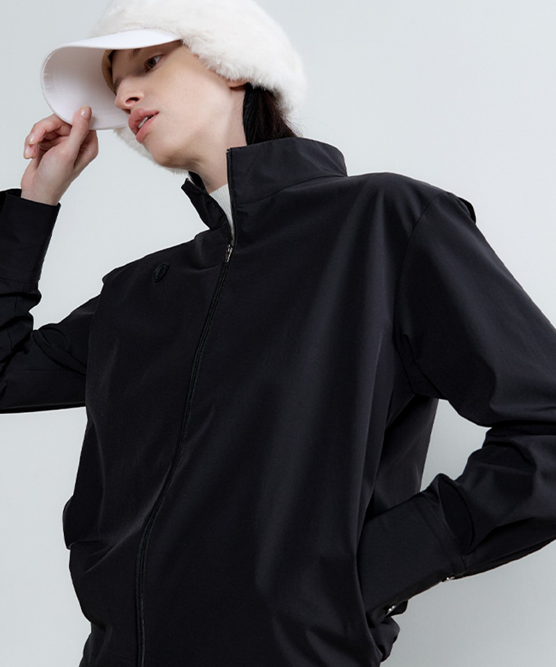 Anell Golf Soft Zip-Up Blouse - Black