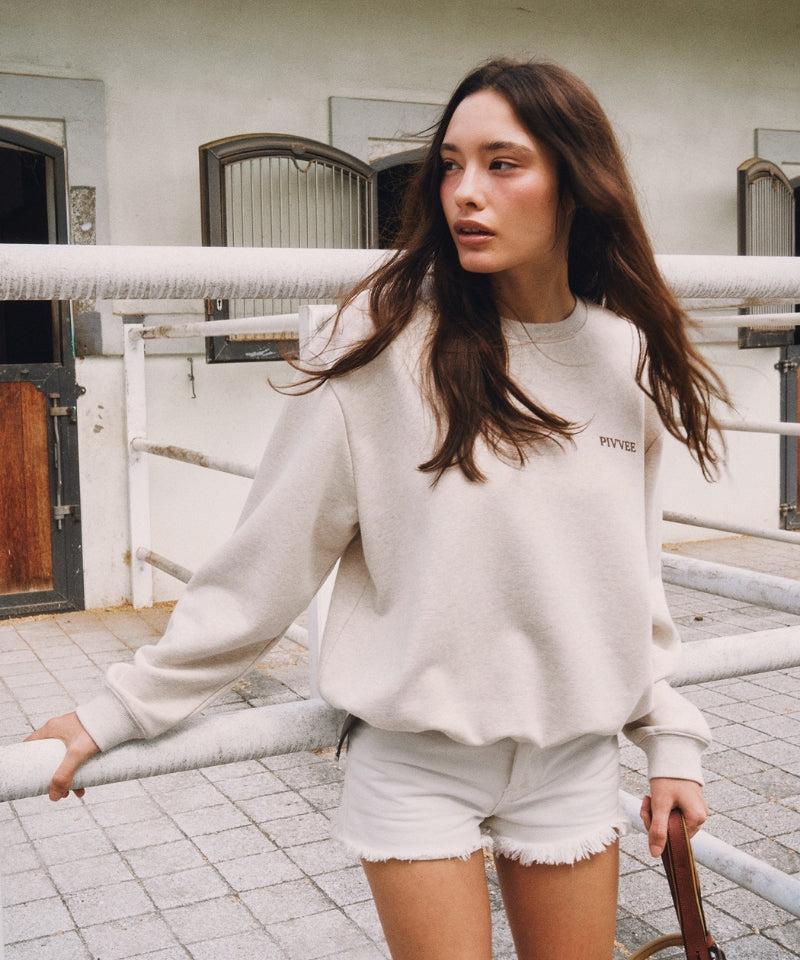 Sports Club Emoji Sweatshirt Oatmeal Beige