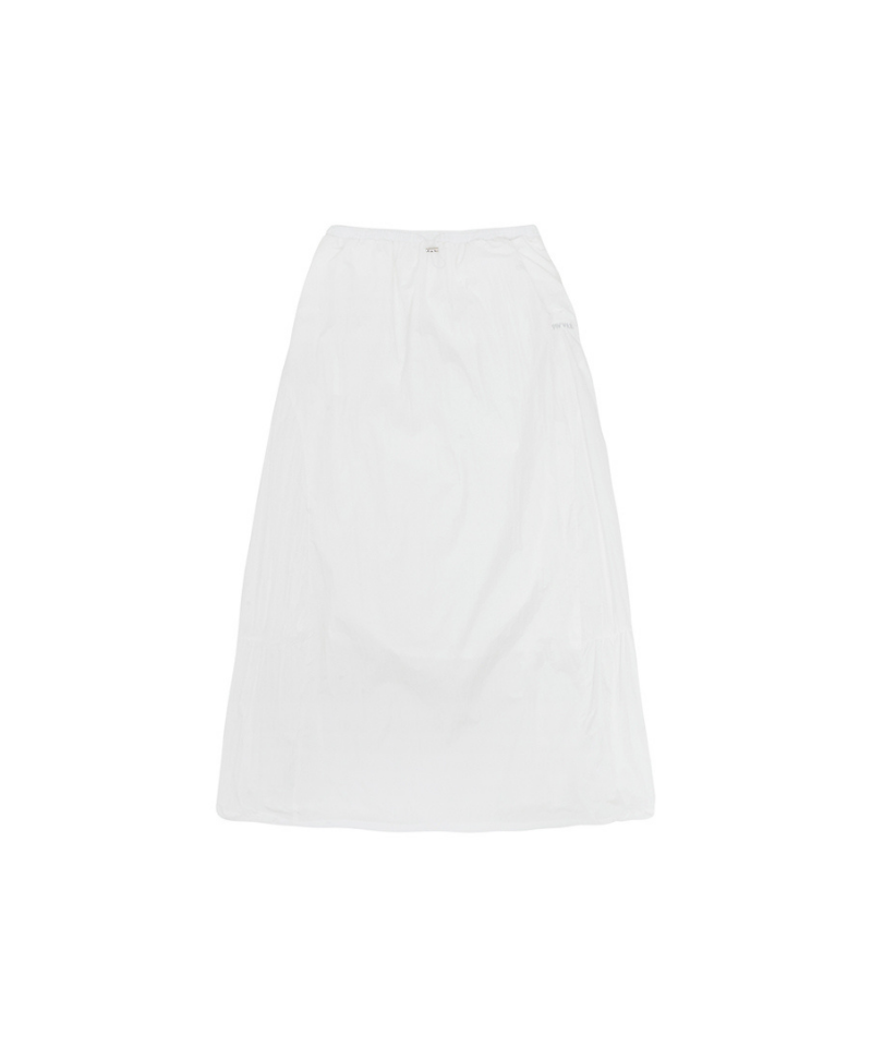 String Long Golf Skirt Cloud White