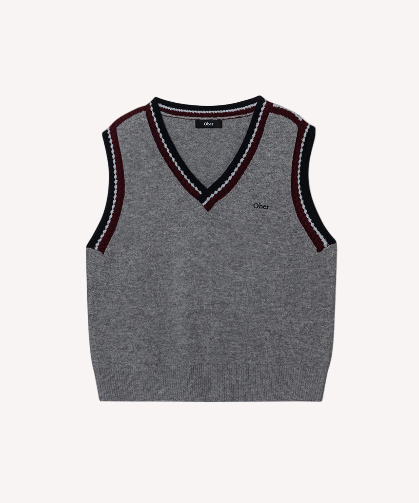 OBER Golf Colorblock Knit Vest Gray