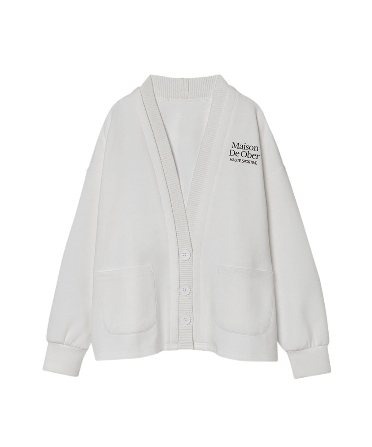 OBER Golf Sweat Combination Cardigan White