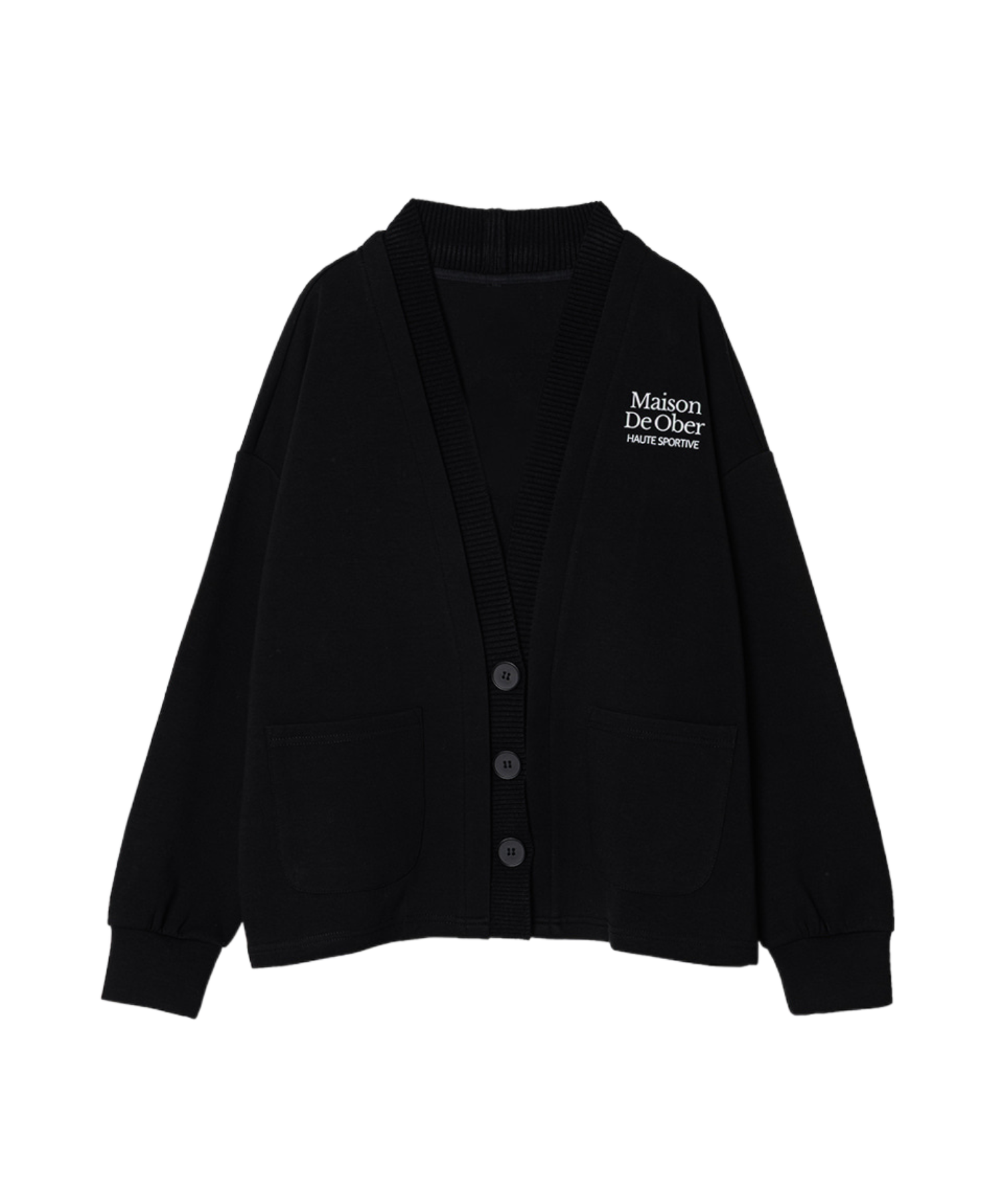 OBER Golf Sweat Combination Cardigan Black