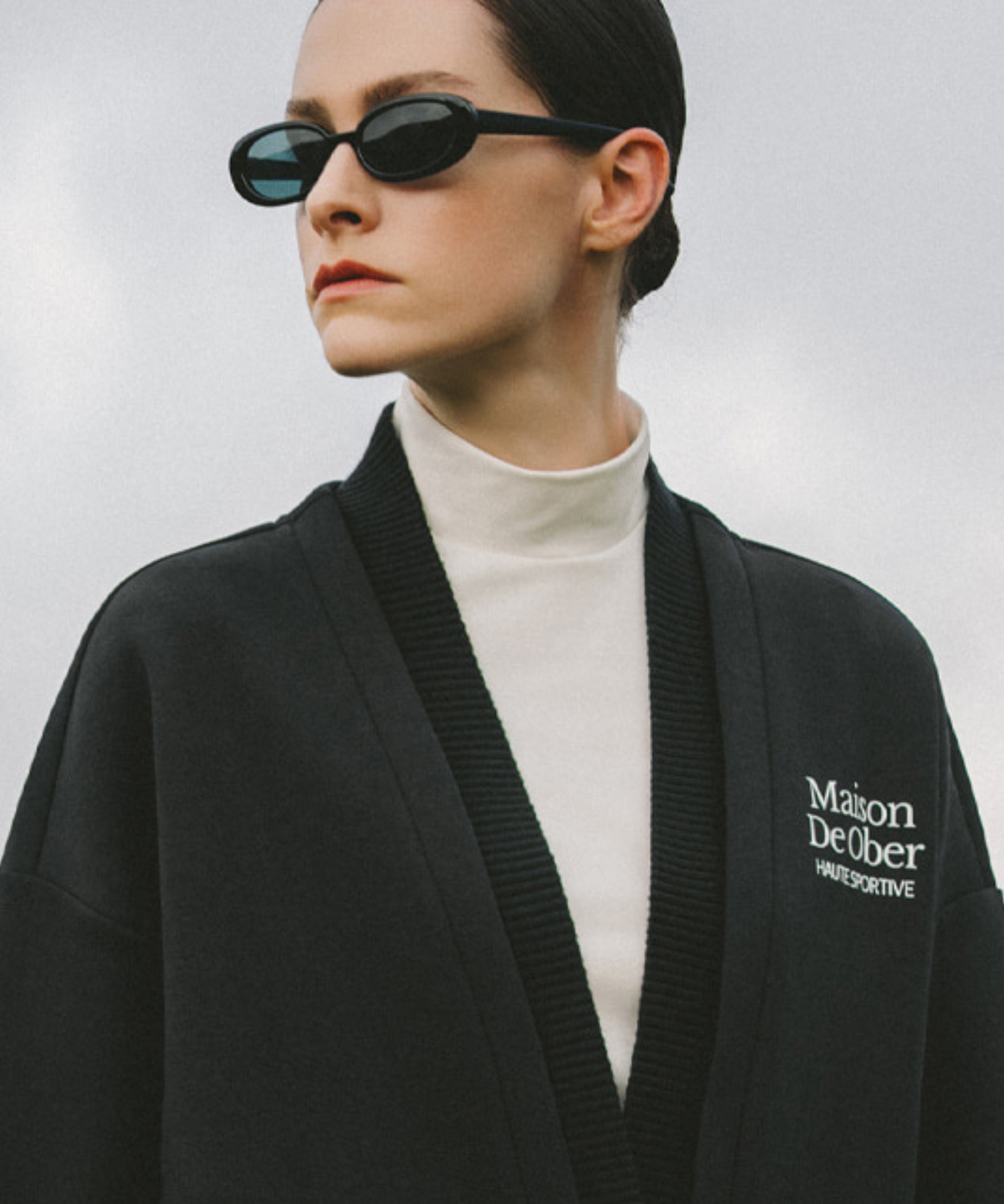 OBER Golf Sweat Combination Cardigan Black