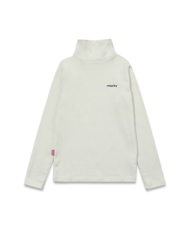 MACKY Golf: Long Neck Layer T-shirt - White