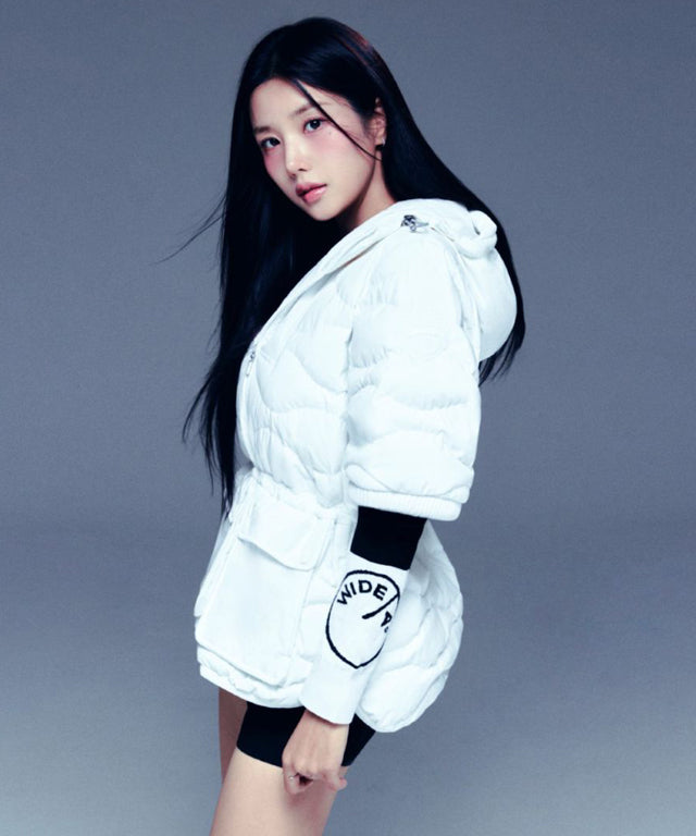 [Warehouse Sale] WideAngle: Co Waggle Half Sleeve Midi Down Jacket L - Off-White