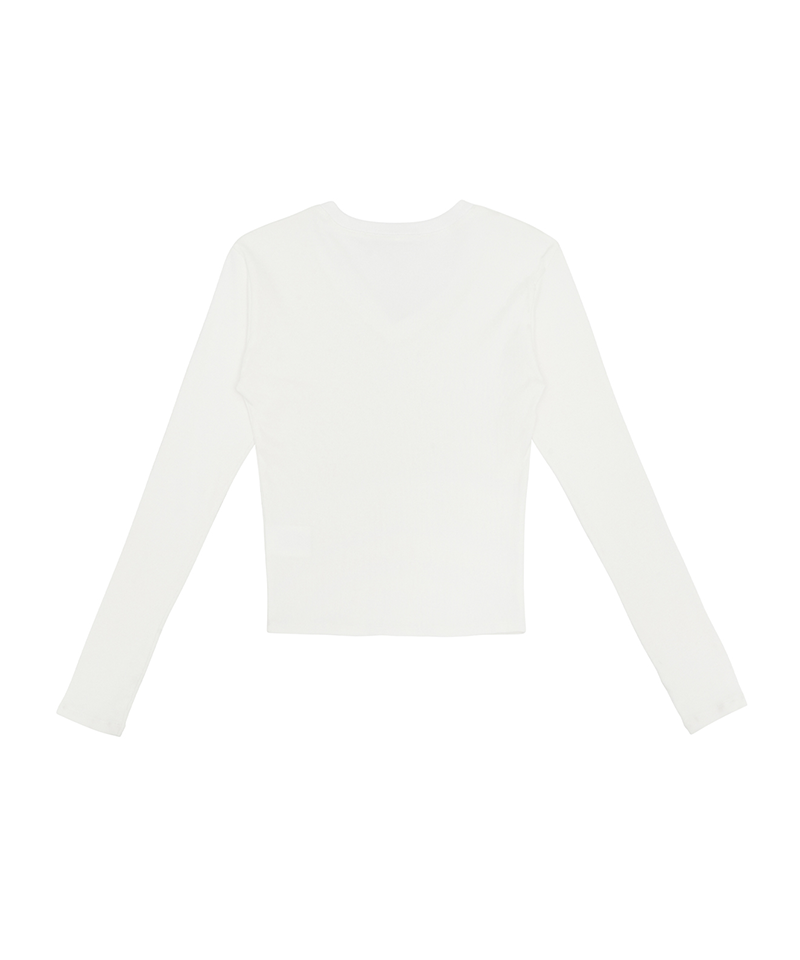 Piv'vee V Neck Long Sleeve T-Shirt - Cloud White
