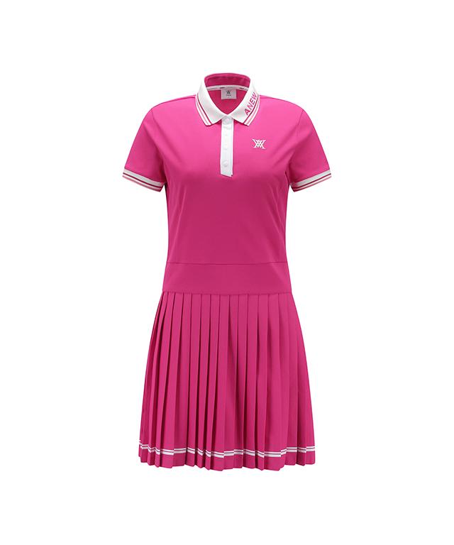 ■ANEW GOLF■ WOMEN PLEATED SKIRT PIQUE ONE PIECEHP ANEW Golf: Women Pleated Skirt Pique Dress - Hot Pink– Sokim