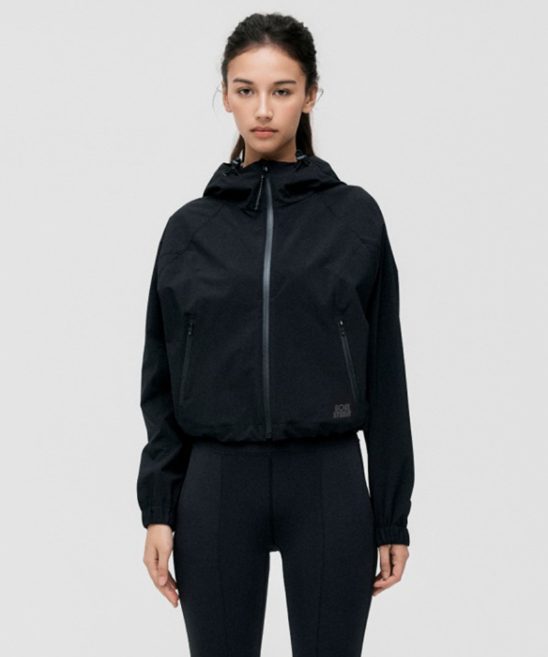 Goal Studio Women's 3-Layer Cropped Active Jacket - Black