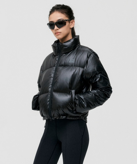 Goal Studio Women's Cropped Puffer Down Jacket - Black