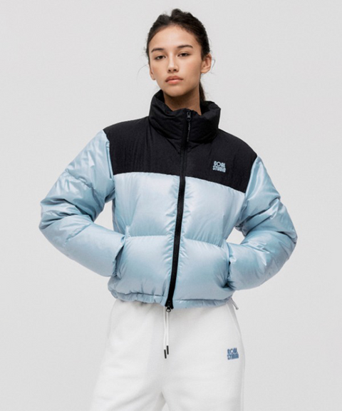Goal Studio Women's Cropped Puffer Down Jacket - Sky Blue