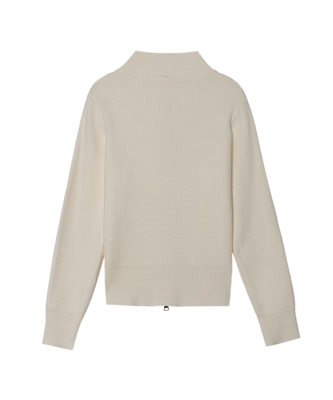 OBER Golf Waffle Knit Zip-up Cardigan Ivory