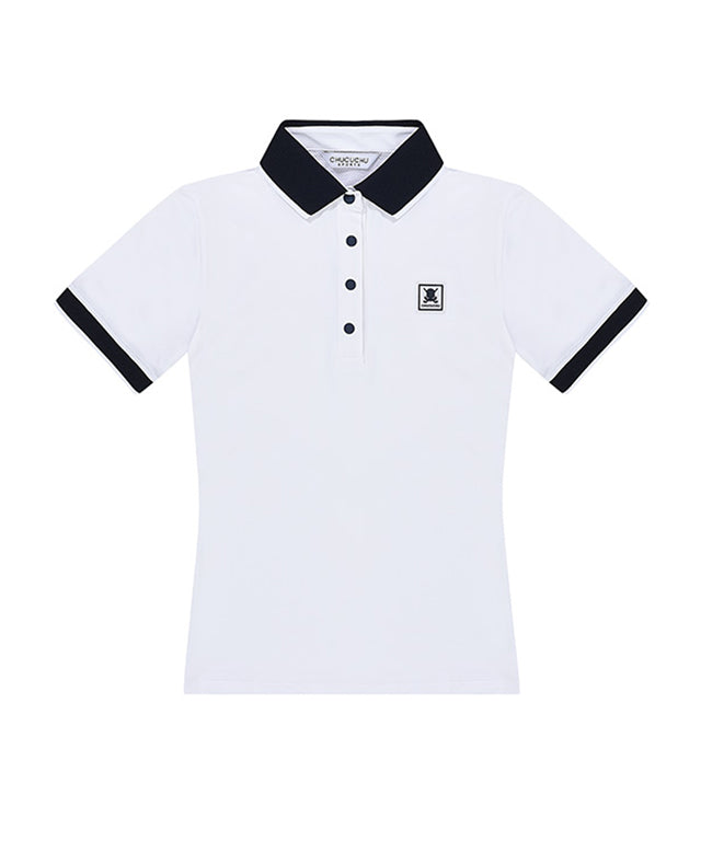 CHUCUCHU Knit Point Polo T-shirt - White