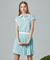 [SET SPECIAL] Haley Women's Over Shoulder Collar Short Sleeve T-Shirt + Pique Pleated Skirt - Mint