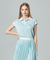 [Warehouse Sale] Haley Women's Over Shoulder Collar Short Sleeve T-Shirt + Pique Pleated Skirt - Mint