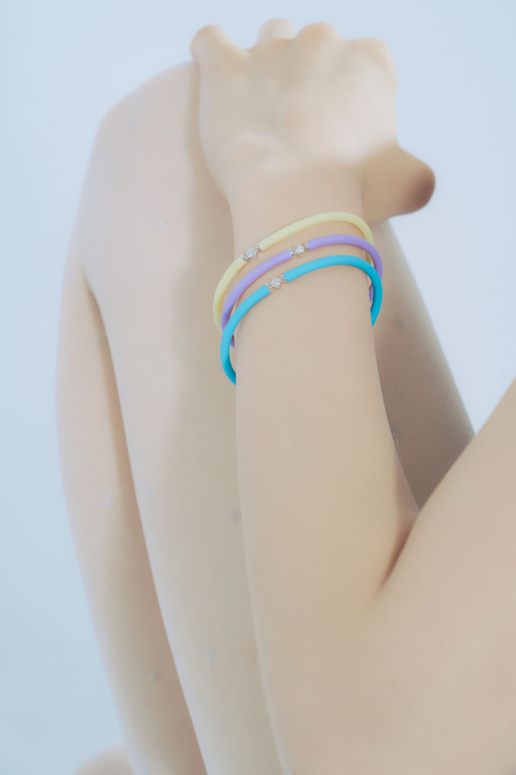 [Limited Event] 14K Lab Diamond Tube Bracelet 5 Color SET