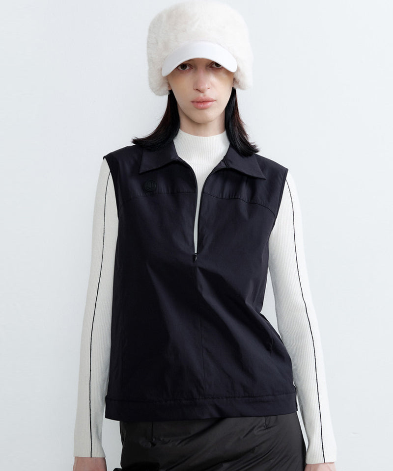 Local GOLF ローカルゴルフ　Simple Fleece VEST Anell Golf Basic Windproof Vest - Black