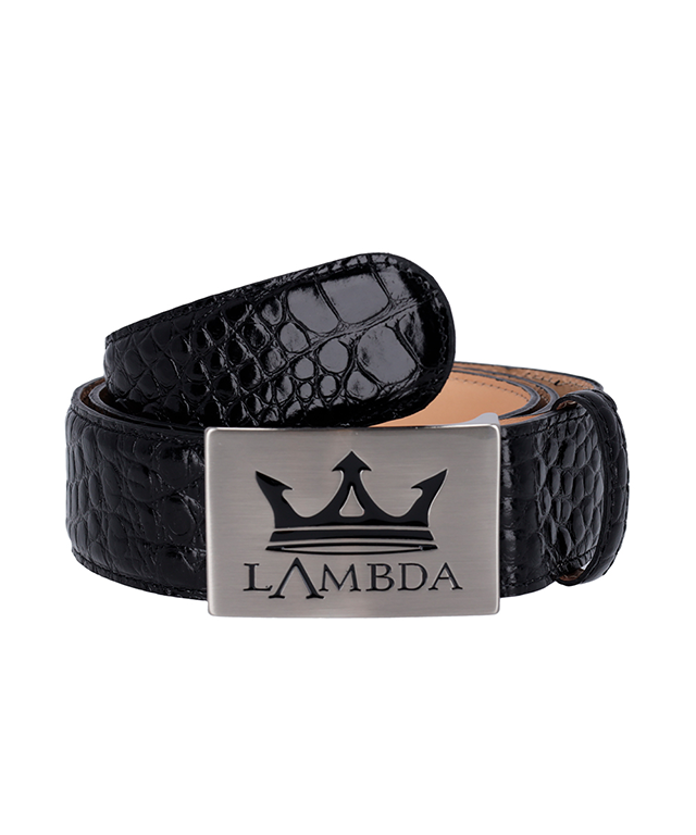 Lambda Bari Black Men's Belt Croco