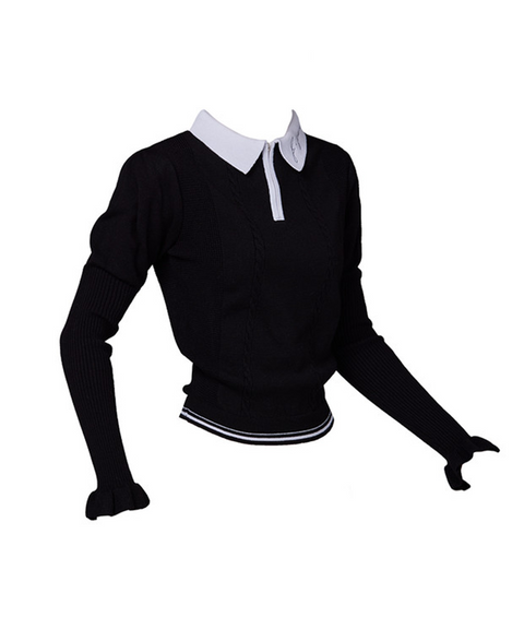 J.Jane Puff Sleeve Collar Knit - Black