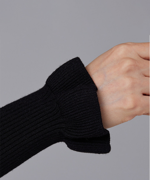 J.Jane Puff Sleeve Collar Knit - Black