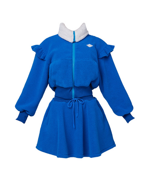 J.Jane Fleece Frill zip-up set - Blue