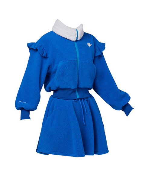 J.Jane Fleece Frill zip-up set - Blue
