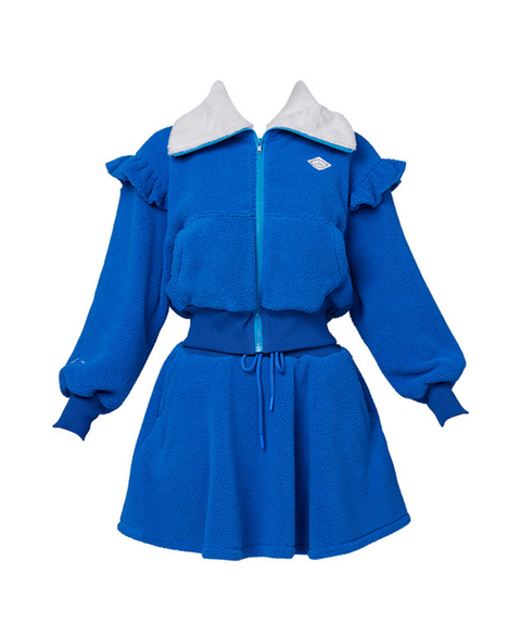 J.Jane Fleece Frill zip-up set - Blue