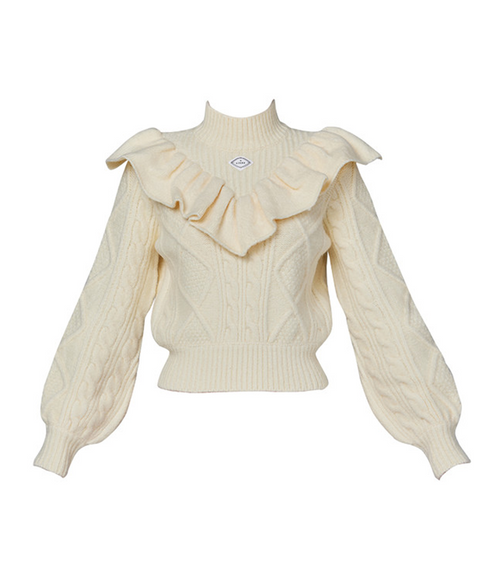 J.Jane Pastel Frill Knit Sweater - Bright Yellow