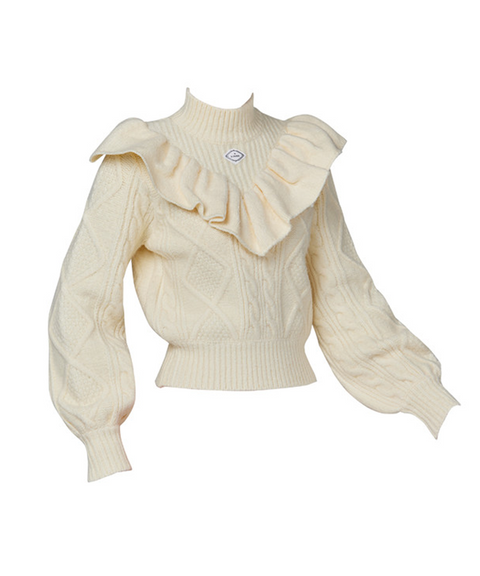 J.Jane Pastel Frill Knit Sweater - Bright Yellow