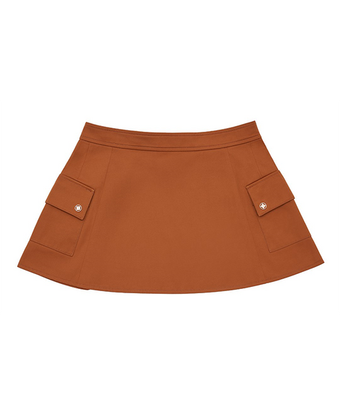LENUCU Wrap Pocket Skirt - Camel