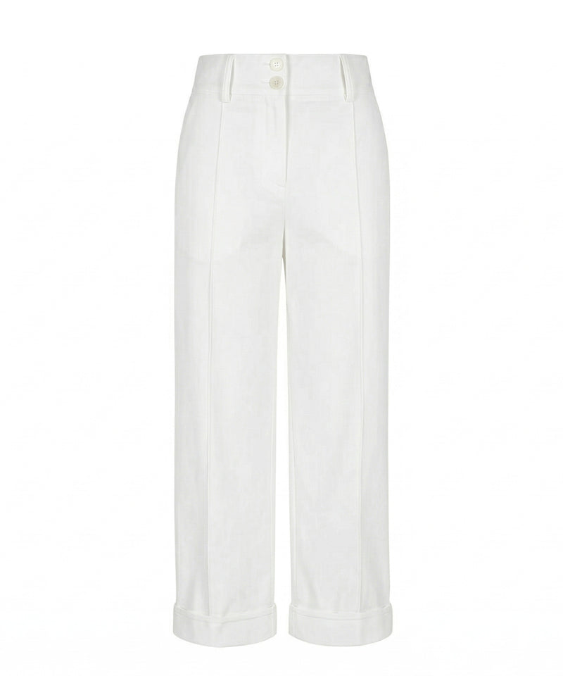 [Warehouse Sale] Castelbajac Women's Pintuck Cabra Wide Pants - White