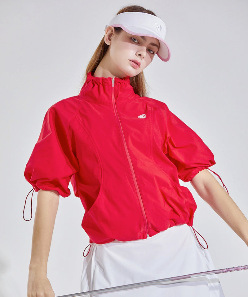 CHUCUCHU String Neck Zip-up Jumper - 2 Colors