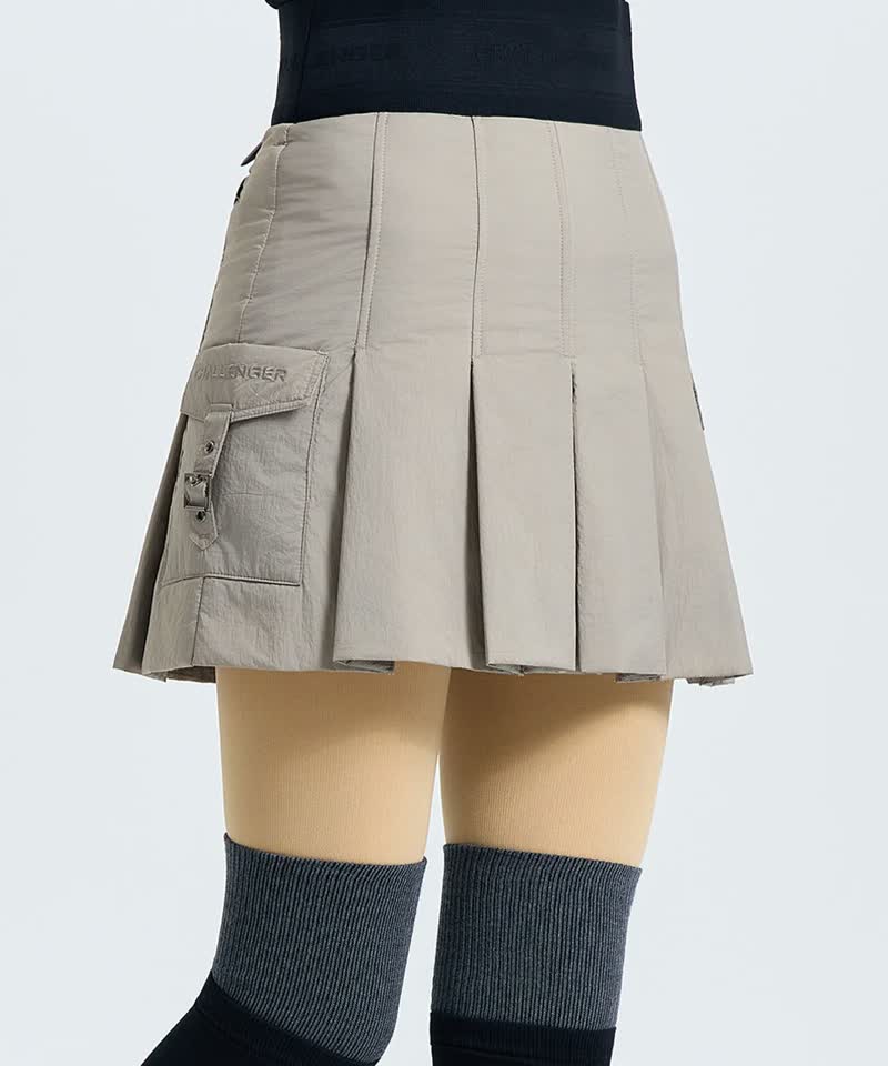 Challenger Women's Cargo Pocket Pleats Padded Culottes - Sand