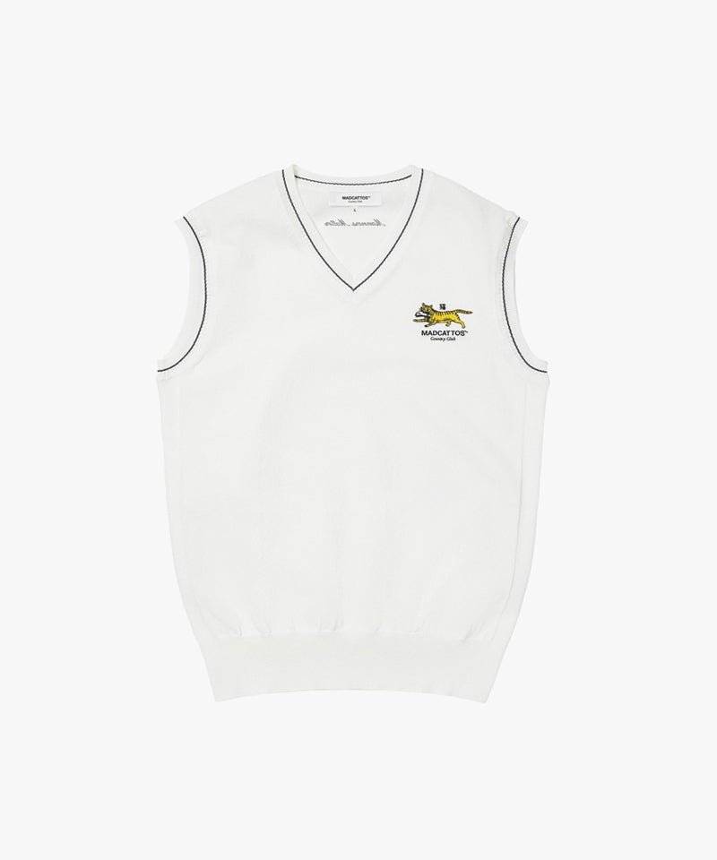 MCC V-Neck Sweater Vest - White