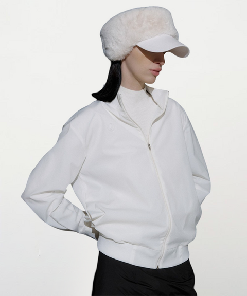 Anell Golf Soft Zip-up Blouse - White